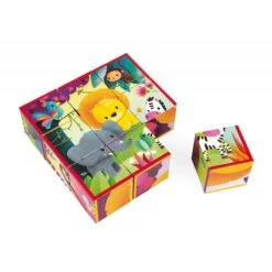 Janod 9 Cubes Animaux De La Jungle - Kubkid -Djeco Magasin 9 cubes animaux de la jungle kubkid 5