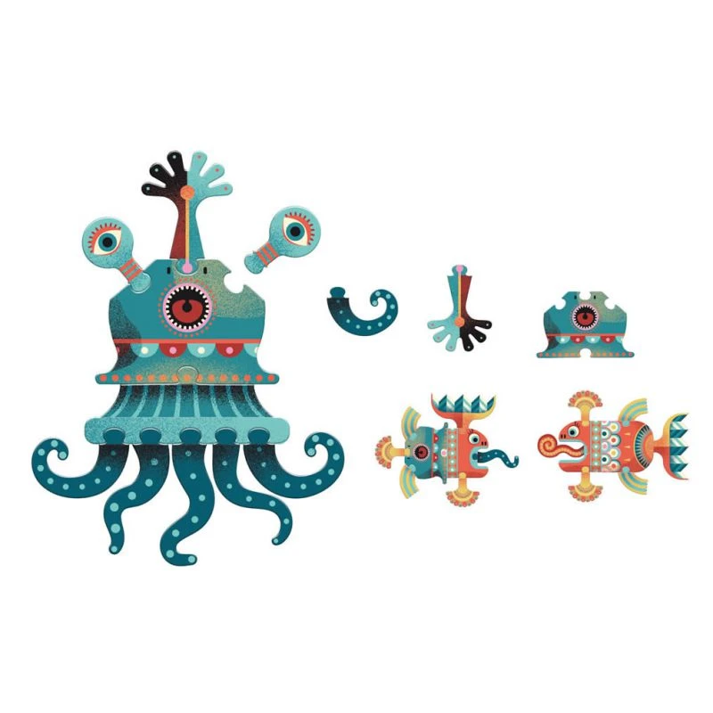 Djeco Aqua'zules - Crazy Puzzle 18 Pièces Interchangeables 2 Djeco Aqua'zules - Crazy Puzzle 18 Pièces Interchangeables – Image 2