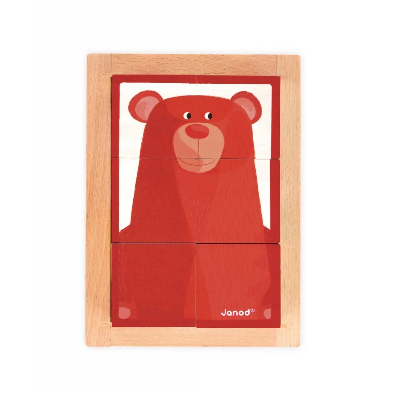 Janod 6 Cubes En Bois Forêt Zigolos 3 Janod 6 Cubes En Bois Forêt Zigolos – Image 3