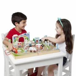 Circuit De Train En Bois Ville à Emporter -Djeco Magasin circuit de train en bois ville a emporter 4