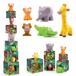 Djeco Cubes Et Animaux à Empiler Maxi Topanijungle -Djeco Magasin cubes et animaux a empiler maxi topanijungle 7
