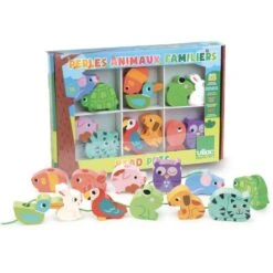 Vilac Grosses Perles à Enfiler Animaux Familiers