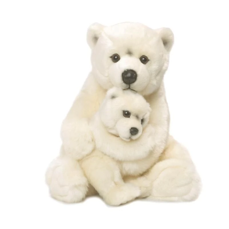 Maman Ours Polaire 28 Cm, Avec Bébé 1 Maman Ours Polaire 28 Cm, Avec Bébé