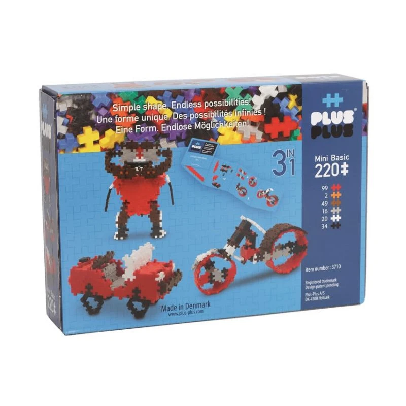PLUS-PLUS Plus Plus Box Basic 3 En 1 - 220 Pièces 2 PLUS-PLUS Plus Plus Box Basic 3 En 1 - 220 Pièces – Image 2