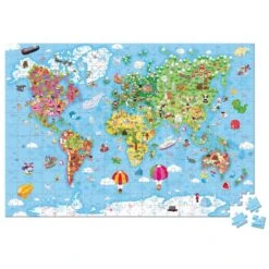 Puzzle Géant Carte Du Monde 300 Pièces - Janod -Djeco Magasin puzzle geant carte du monde 300 pieces janod 2