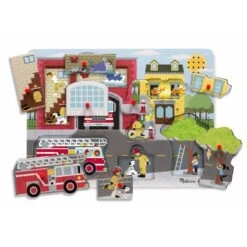 Puzzle Sonore 2 Ans Autour De La Caserne De Pompiers -Djeco Magasin puzzle sonore autour de la caserne de pompiers 2