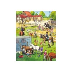 Haba 3 Puzzles Le Centre équestre -Djeco Magasin puzzles le centre equestre 3