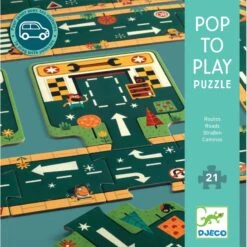 Routes - Puzzle Pop To Play - Djeco - 21 Pièces