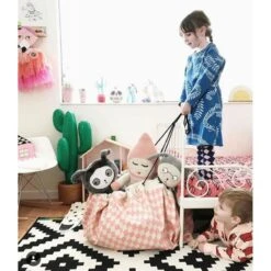 Sac Rangement De Jouets Diamant Rose - Play And Go -Djeco Magasin sac rangement de jouets diamant rose play and go 6