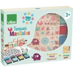 Vilac 56 Tampons Mandalas + 8 Encreurs 6 Vilac 56 Tampons Mandalas + 8 Encreurs -Djeco Magasin tampons mandalas 2