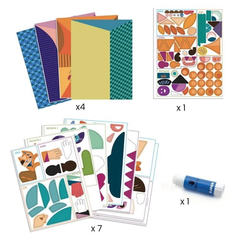 Têtes Au Carré Collage Collection Inspired By - Djeco 2 Têtes Au Carré Collage Collection Inspired By - Djeco – Image 2