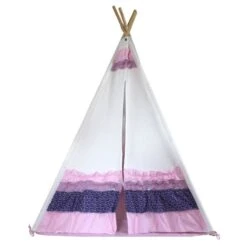 Tipi Rose à Froufrous -Djeco Magasin tipi rose a froufrous 2