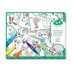 Djeco Un Monde à Créer, Animaux - Pochoirs, Coloriages Et Collages
