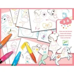 Djeco Un Monde à Créer, Filles - Pochoirs, Coloriages Et Collages -Djeco Magasin un monde a creer filles 2